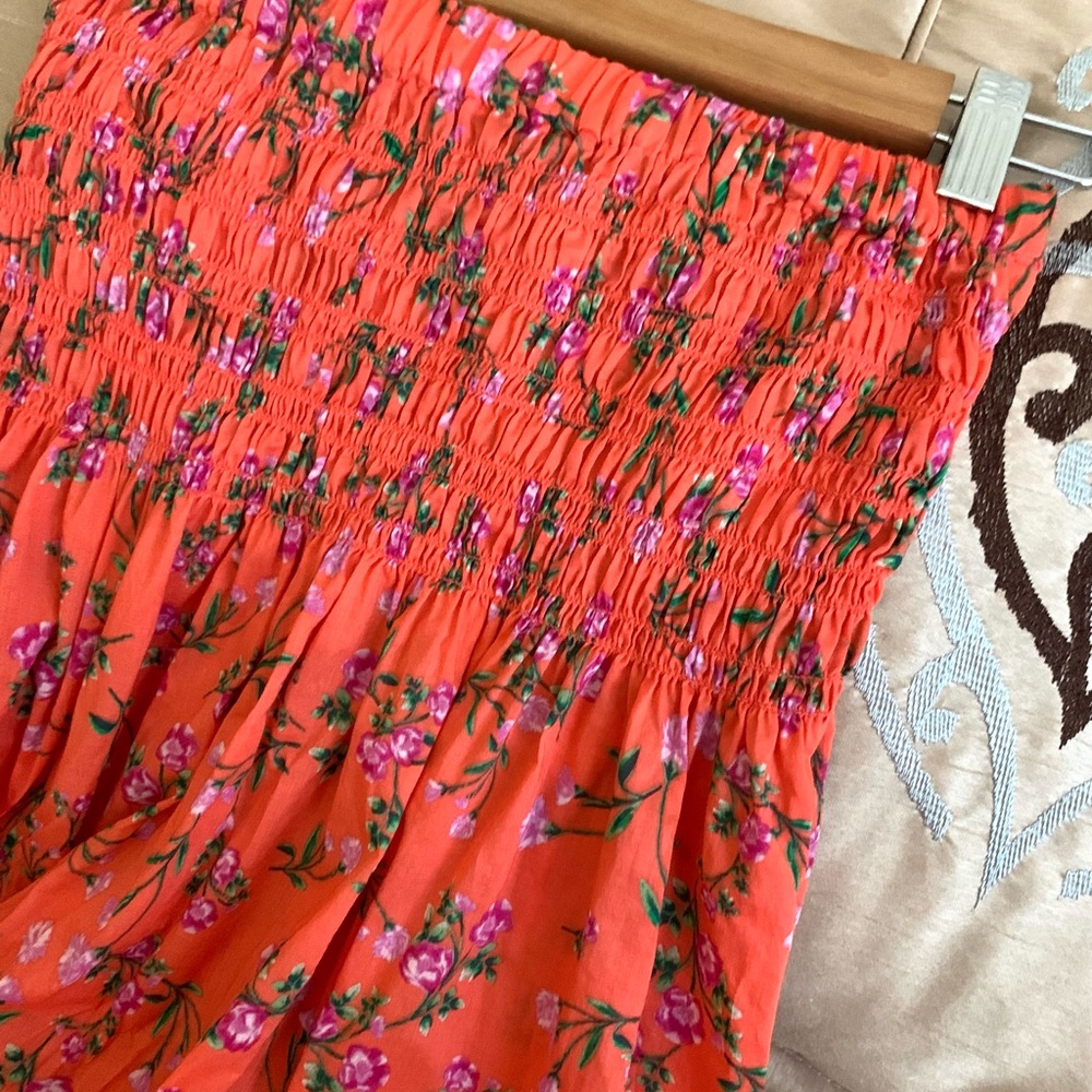 J. Crew Smocked Maxi Skirt in Coral Floral - Picture 7 of 9